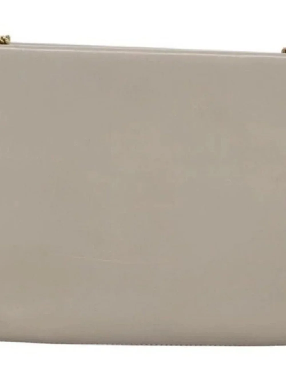 Salvatore Ferragamo Chain Shoulder Bag Leather Beige Gold Auth th5704